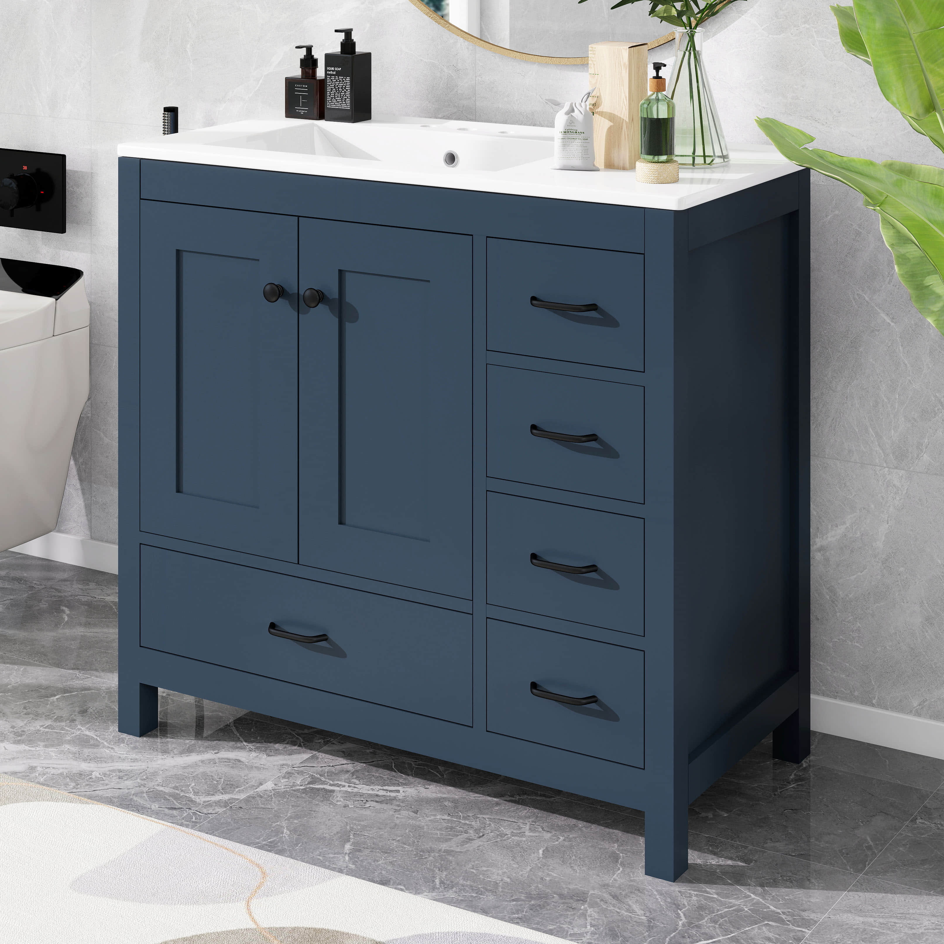 Hokku Designs 36" Bathroom Vanity With Sink, Bathroom Sink Cabinet With ...